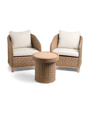 3pc Outdoor Wicker And Acacia Wood Chair Set | Furniture & Lighting | Marshalls | Marshalls