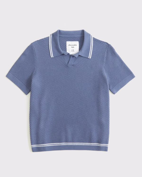 boys johnny collar sweater polo | boys tops | Abercrombie.com | Abercrombie & Fitch (US)