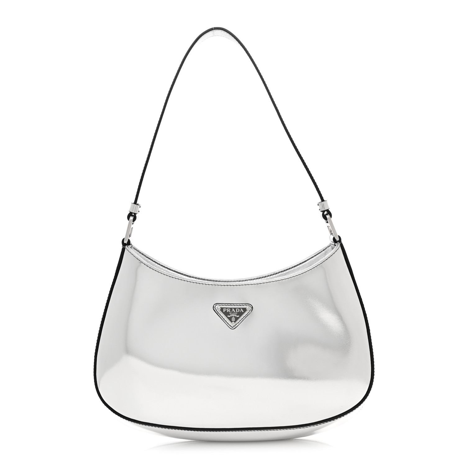 Metallic Spazzolato Cleo Shoulder Bag Argento | FASHIONPHILE (US)