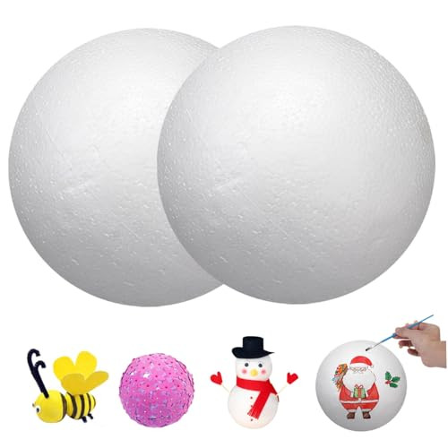 Nirelief Foam Balls 2Pcs 8inch DIY Smooth White Christmas Polystyrene Balls Styrofoam Balls for Crafts Ornaments Polystyrene Balls Foam Balls for Crafts 8 Inch Styrofoam Ball Foam Balls | Amazon (US)