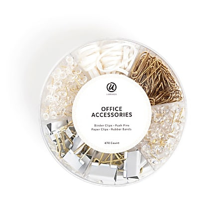 U Brands Office Accessory Kit WhiteGold Kit Of 470 Pieces - Office Depot | Office Depot and OfficeMax 