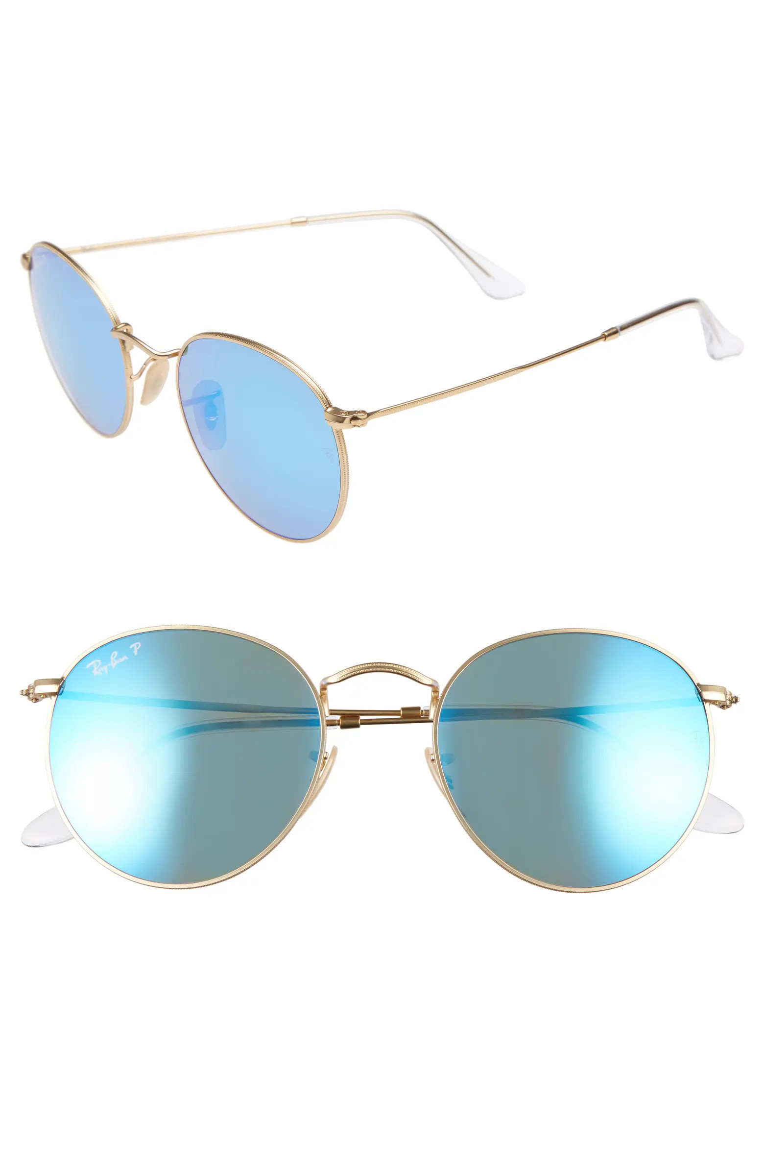 53mm Polarized Round Retro Sunglasses | Nordstrom