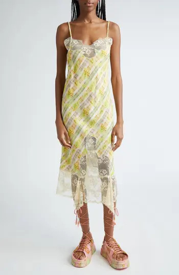 Collina Strada Ammi Lace Detail Handkerchief Hem Satin Slipdress | Nordstrom | Nordstrom