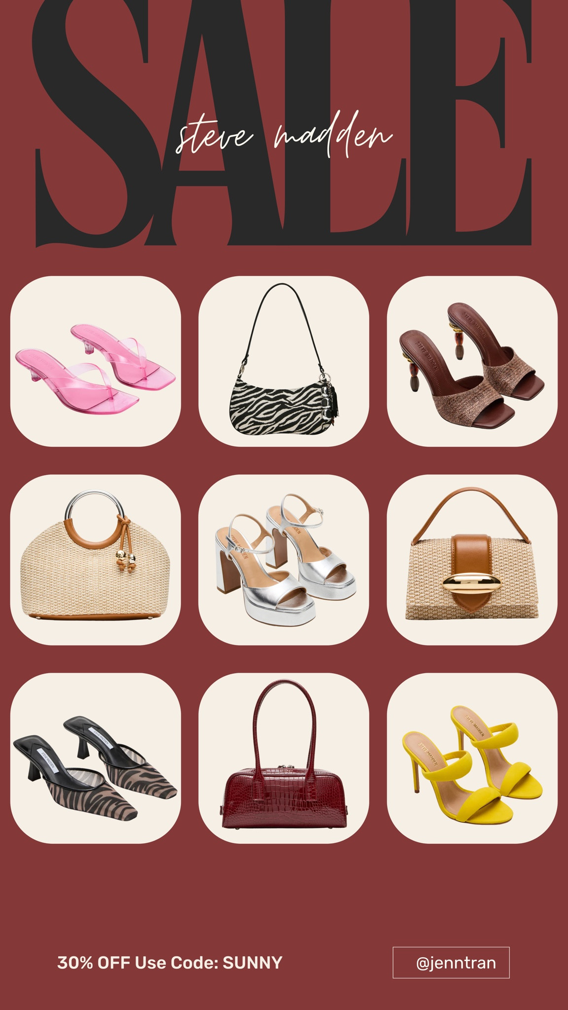 Steve Madden Memorial Day Sale! 

Steve Madden, Steve Madden purses, Steve Madden shoes, kitten heels, high heels, stilettos, handbag, purse ￼

#LTKSaleAlert