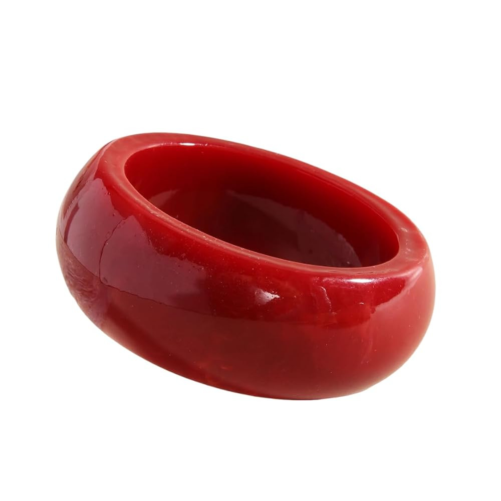 Colorful Chunky Acrylic Resin Bangle Bracelets Vintage Irregular Geometric Oval Plastic Wristband... | Amazon (US)