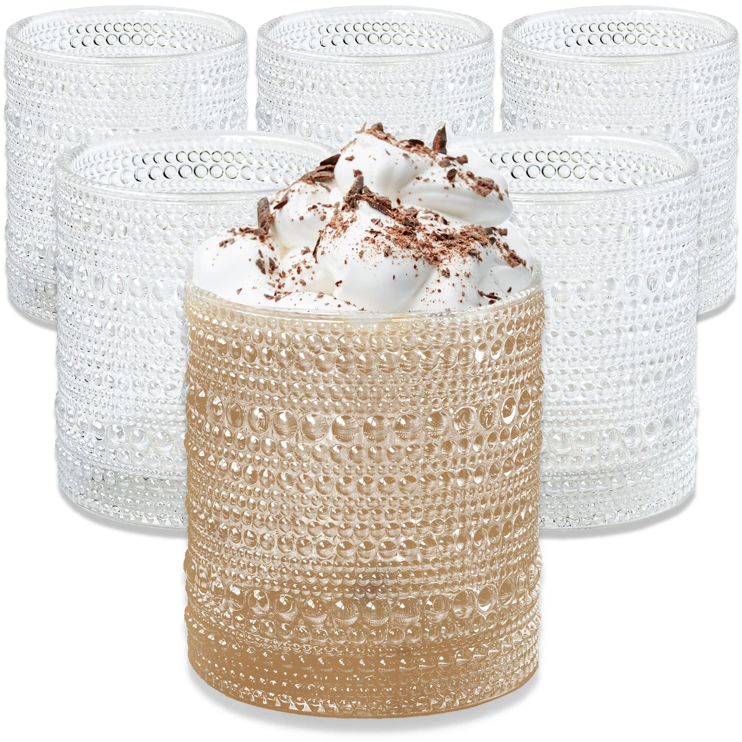 Kate Aspen Beaded Drinking Glasses Set of 6, 10 oz Retro Vintage Glassware - Boho Cocktail Water ... | Amazon (US)