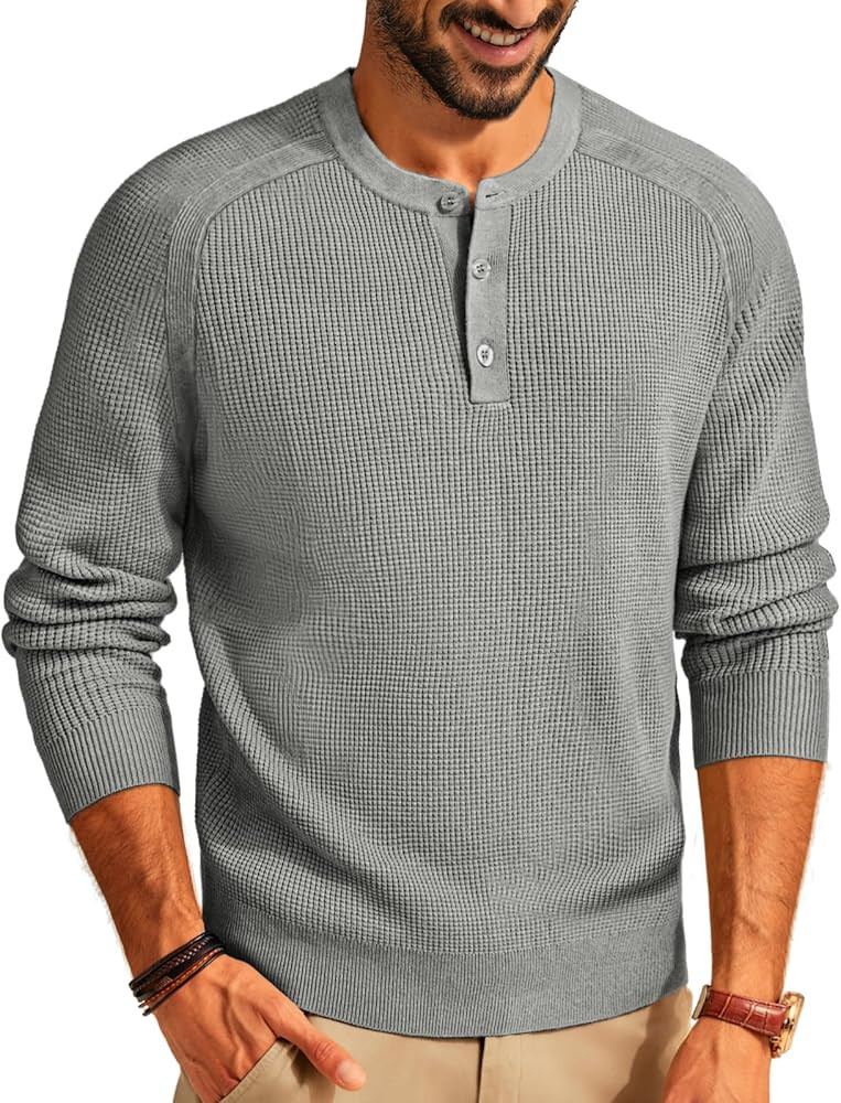PJ PAUL JONES Men's Sweater Quarter Button Lightweight Knitted Pullover Sweater at Amazon Men’s... | Amazon (US)