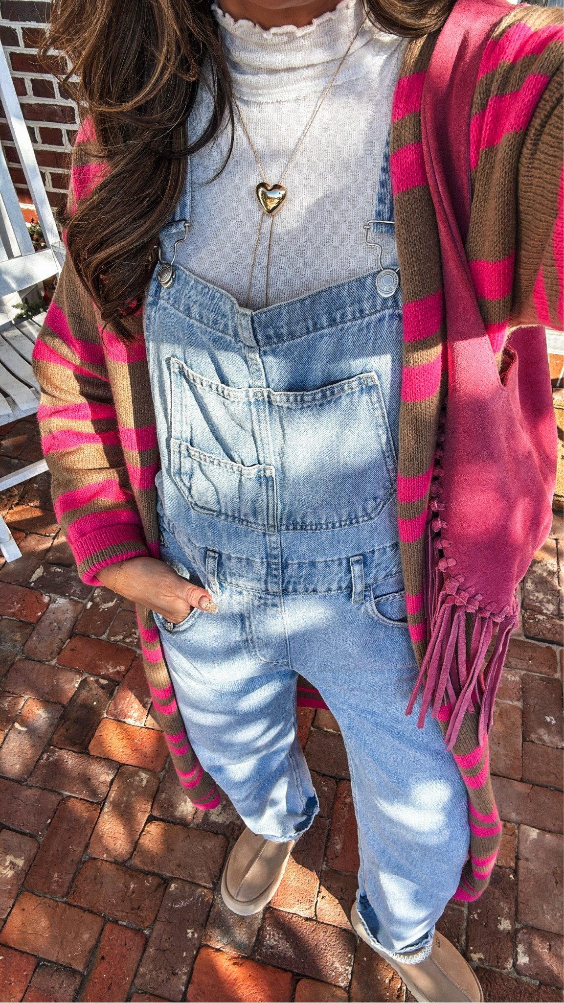 Casual overalls winter outfit! In XS and sized up to medium amazon sweater!

#LTKFindsUnder100 #LTKStyleTip #LTKFindsUnder50