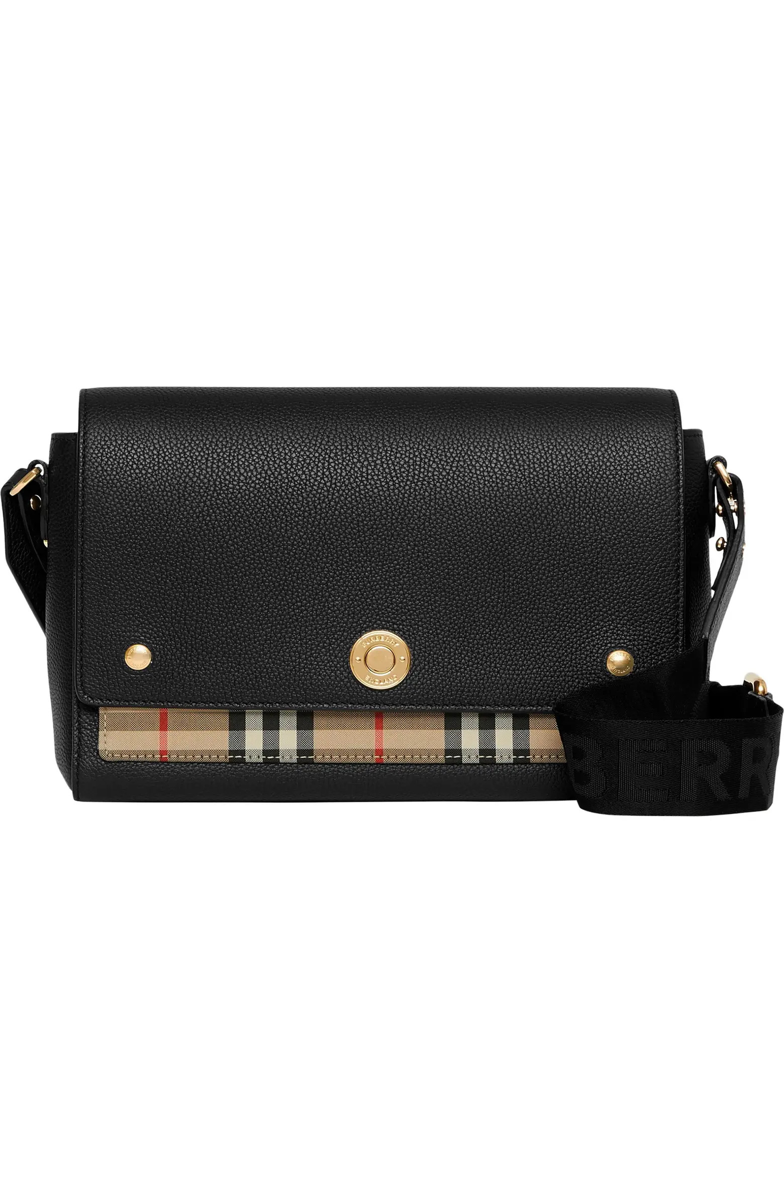Note Leather & Vintage Check Crossbody Bag | Nordstrom