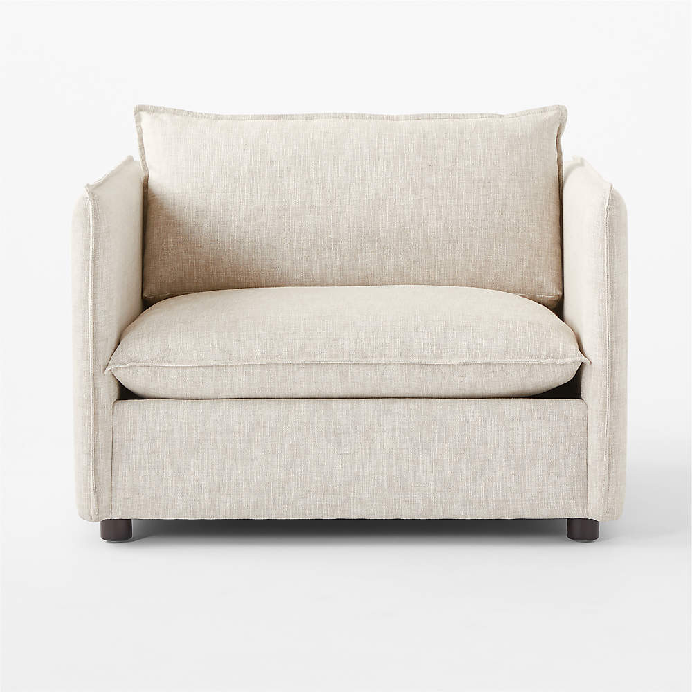 Corroy Natural Linen Chair and a Half | CB2 | CB2