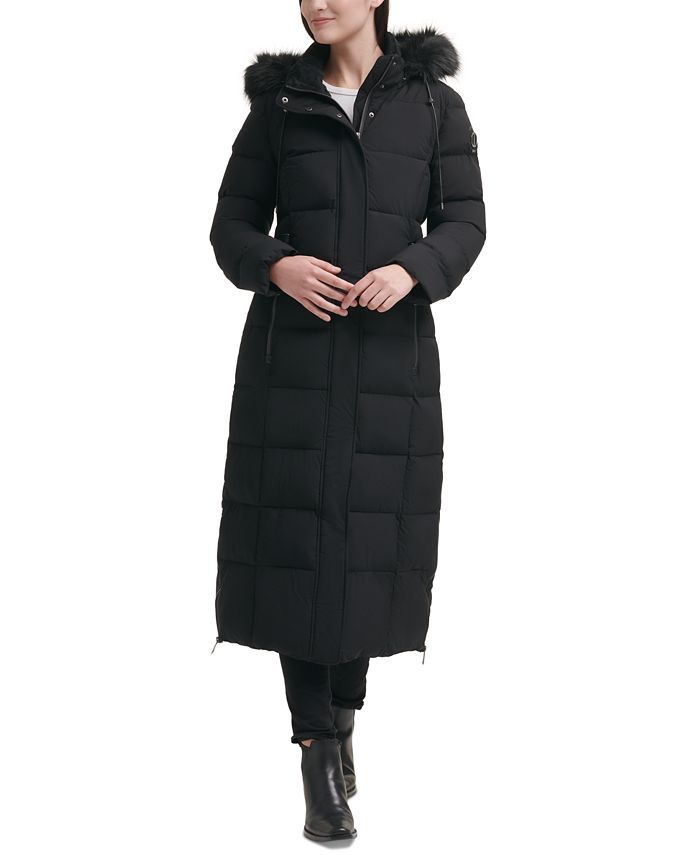 DKNY Petite Faux-Fur-Trim Hooded Maxi Puffer Coat & Reviews - Coats & Jackets - Petites - Macy's | Macys (US)