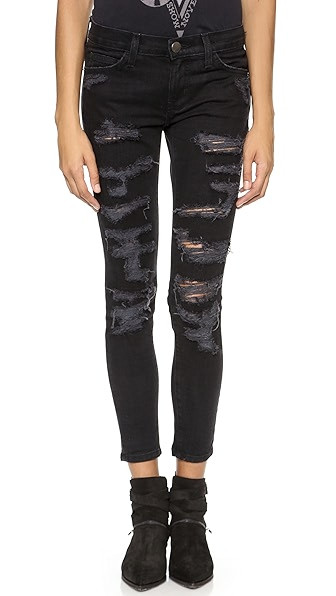 Current/Elliott The Stiletto Jeans - Black Tattered | Shopbop