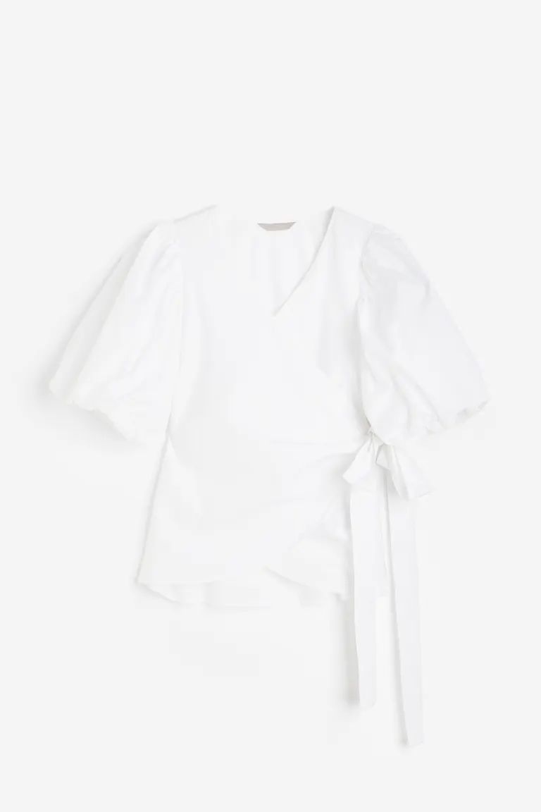 Balloon-sleeved Wrap Blouse | H&M (US + CA)