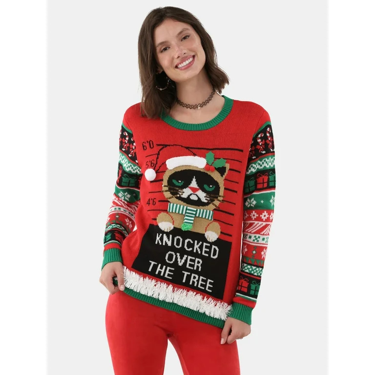 No Boundaries Christmas Sweater, Women's and Women's Plus | Walmart (US)