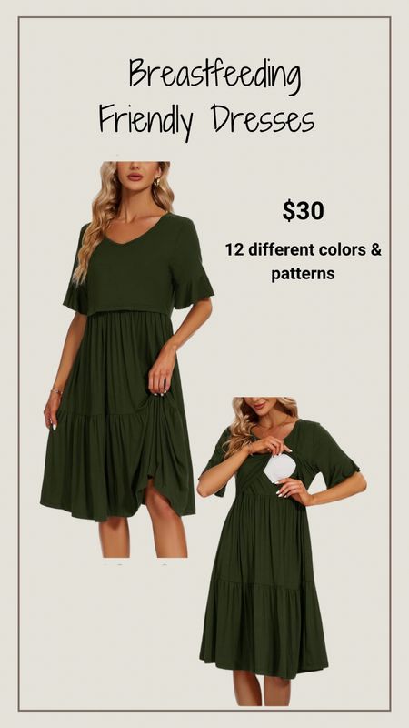 Pregnancy and postpartum dress! Lots of colors and patterns for only $30 perfect for breastfeeding 

#LTKBump #LTKFindsUnder50 #LTKStyleTip