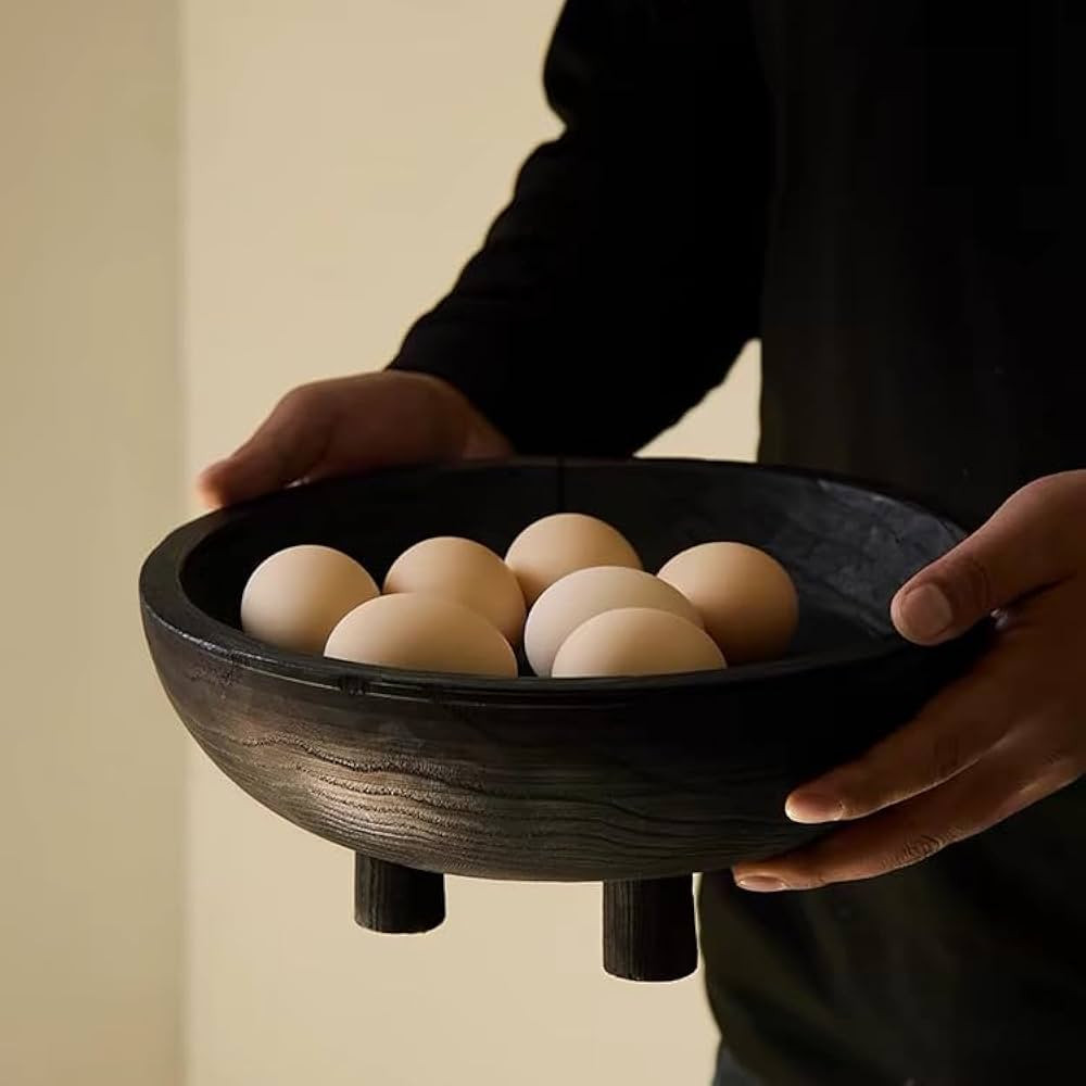 This item:  COZLIV Wood Decorative Footed Bowl, 11" Large Round Fruit Bowl Basket, Wabi Sabi Vint... | Amazon (US)