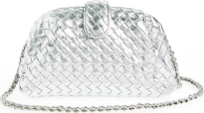 Mini Lauren 1980 Intrecciato Metallic Leather Clutch | Nordstrom