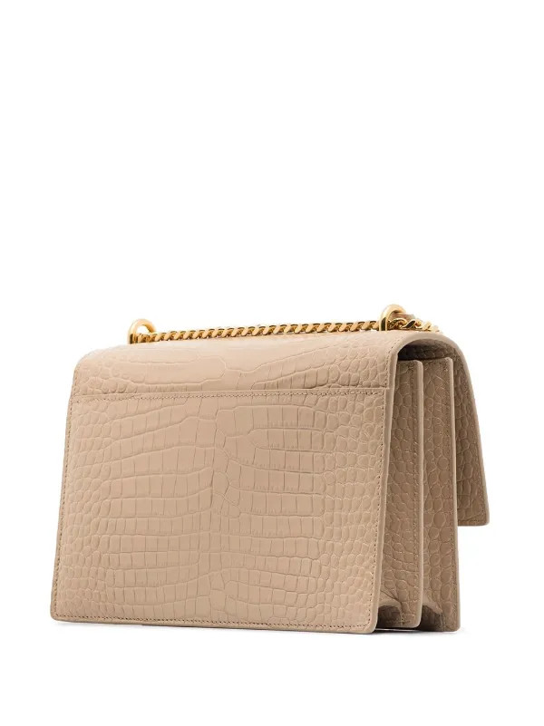 Saint Laurent Sunset Medium Crocodile Embossed Bag - Farfetch | Farfetch Global