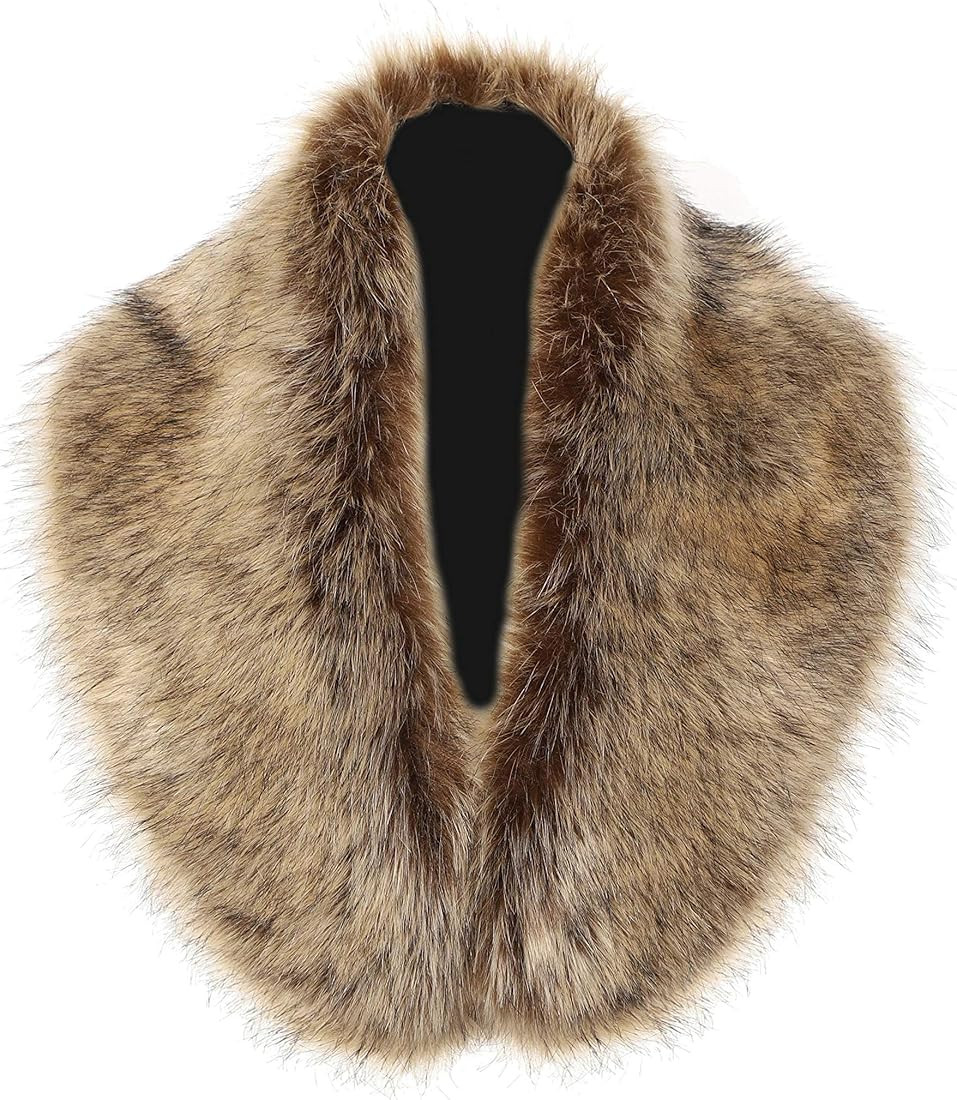 Soul Young Faux Fur Collar Women's Neck Warmer Scarf Wrap | Amazon (US)