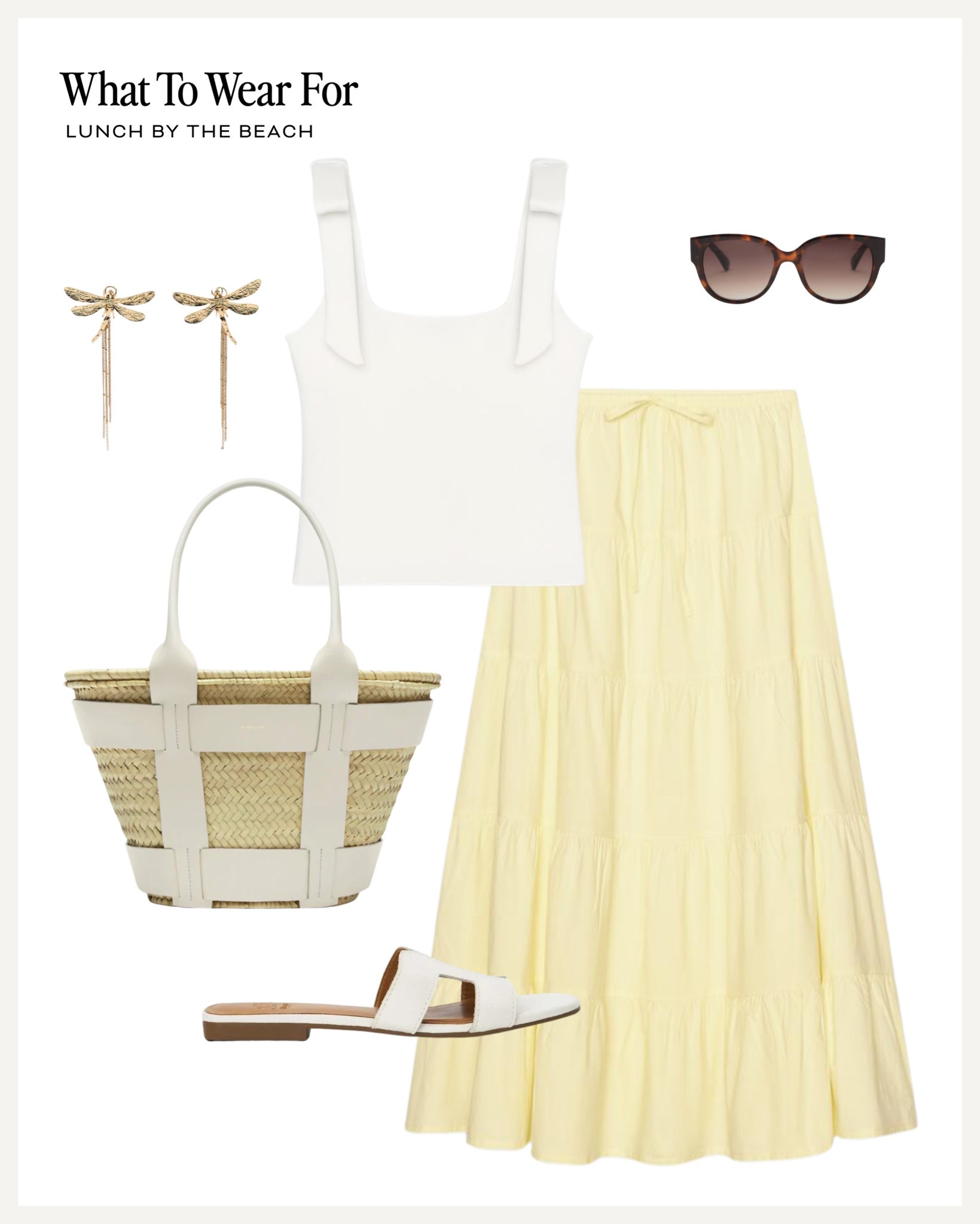 Trending: butter yellow 

Midi skirt / summer style / holiday outfits / straw tote bag / white sandals / vacation outfit / long skirts / Zara outfits 

#LTKstyletip #LTKsummer #LTKuk