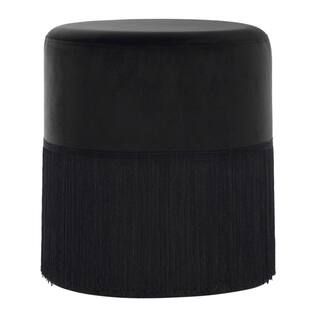 16 in. Black Wood Traditional Stool | The Home Depot