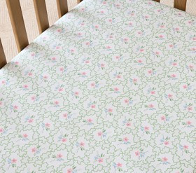 Hill House Home Floral Trellis Organic Crib Fitted Sheet | Pottery Barn Kids