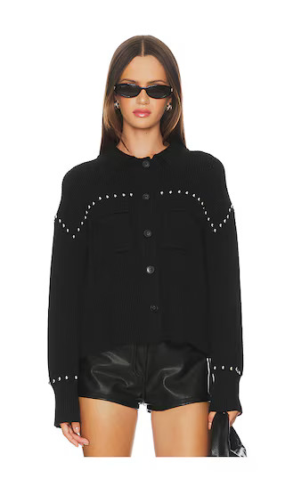 Jay Studded Sweater Jacket in Black | Revolve Clothing (Global)