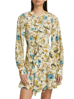 Ulla Johnson Salima Floral Crepe De Chine Minidress on SALE | Saks OFF 5TH | Saks Fifth Avenue OFF 5TH