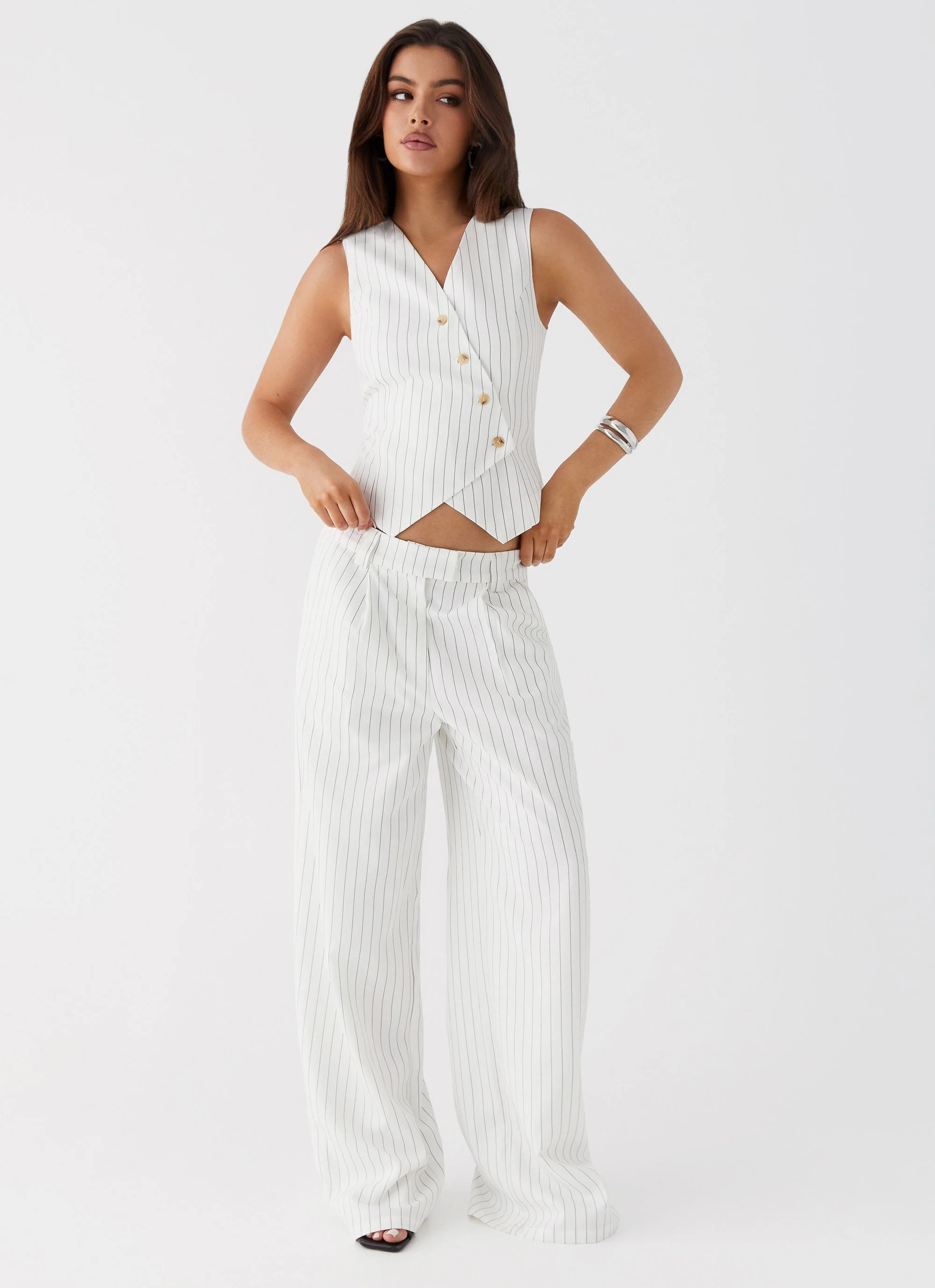 Midnight City Suit Pants - White Pinstripe | Peppermayo (Global)