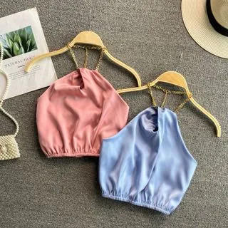 Crop Chain Halter Tank Top | YesStyle Global