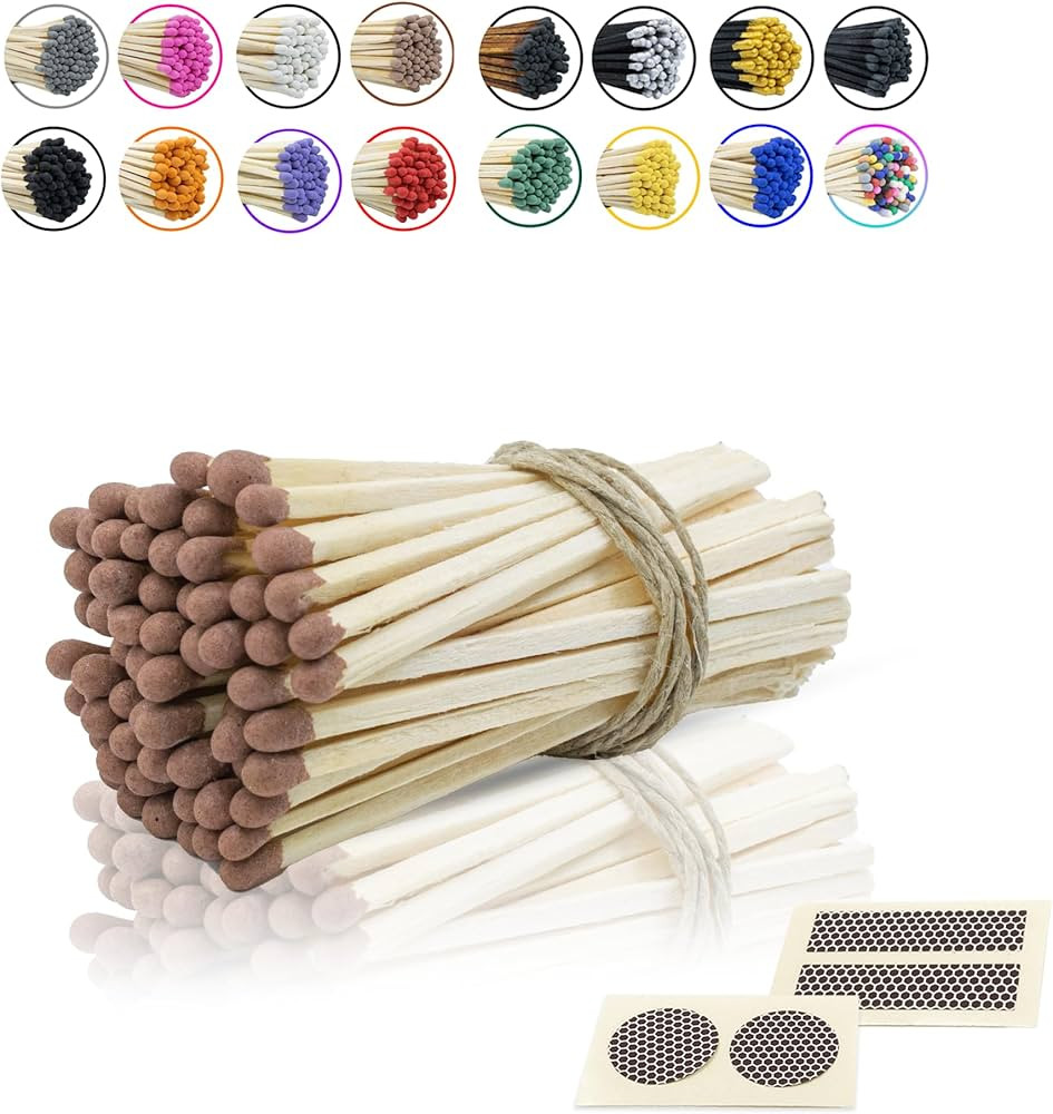 3” Inch Long Wooden Refill Matchsticks with Strike Stickers - Safety Matches Wholesale Bulk Loo... | Amazon (US)