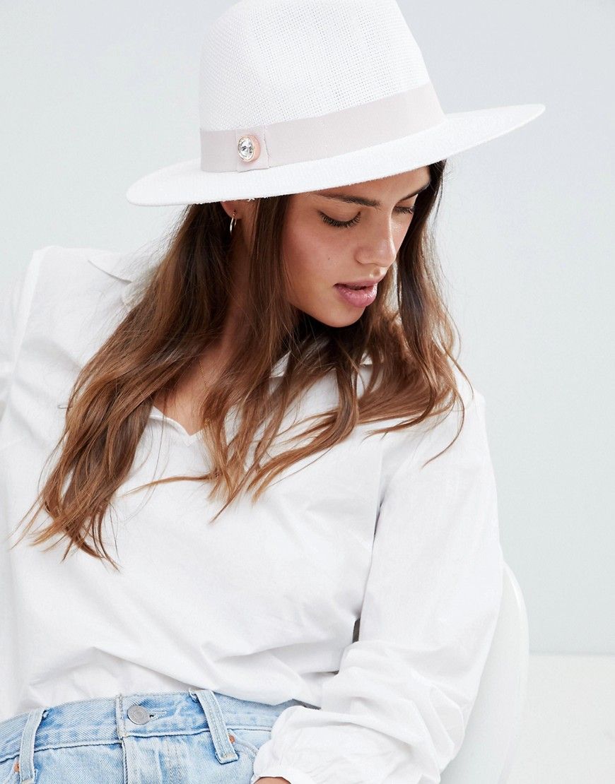 Ted Baker Fedora in Color Block - White | ASOS US