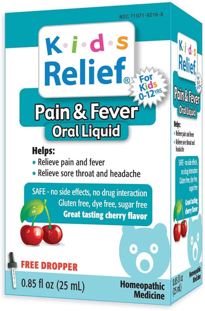 Kids Relief Pain & Fever Oral Liquid for Kids 0-12 Years | Amazon (US)