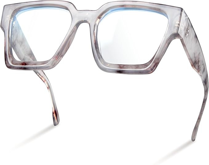 livho Oversized Eyewear Frame for Woman and Men - Rectangle Fashion Glasses for Computer, Chic Pr... | Amazon (US)