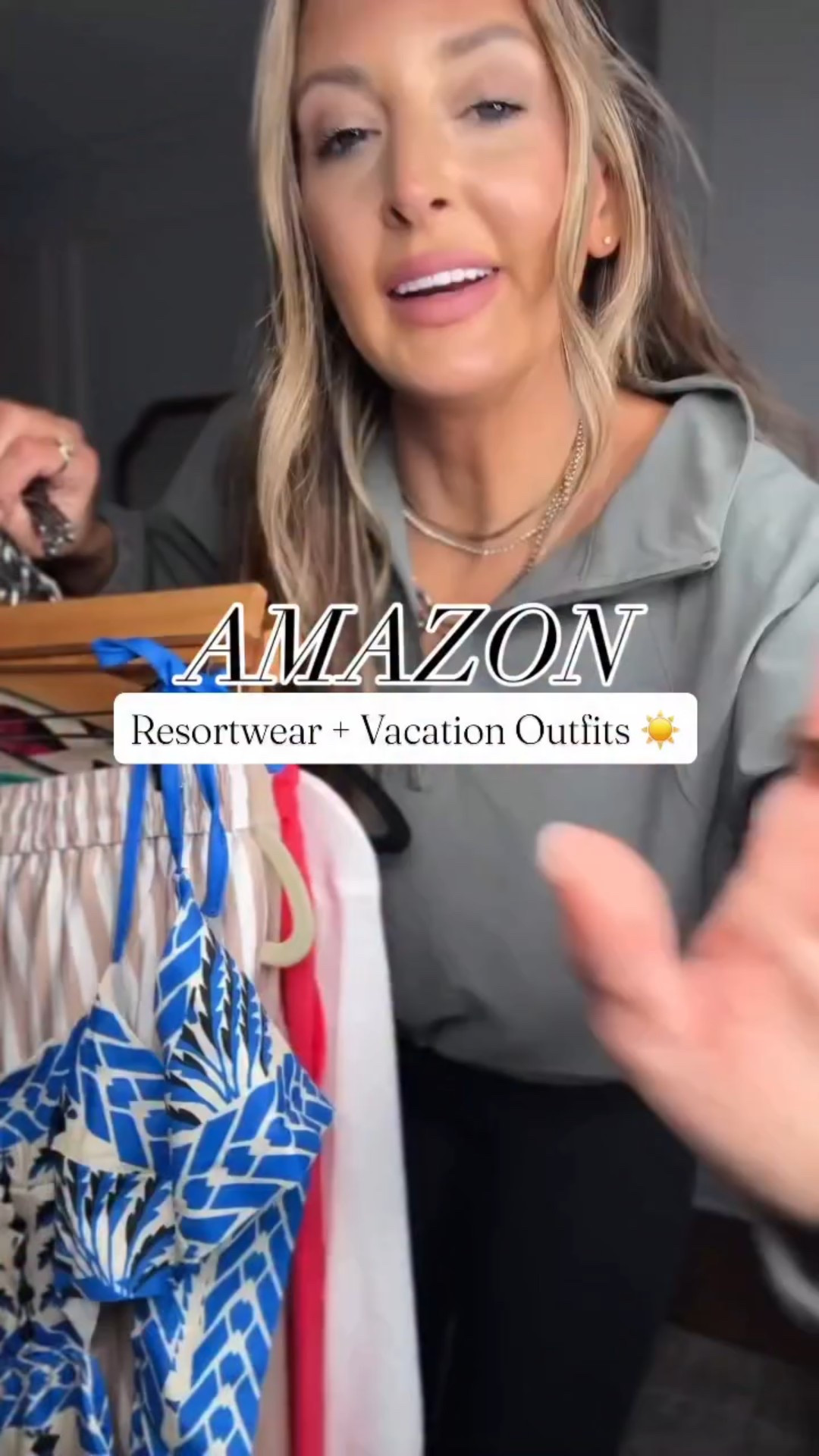 Save for sunnier days! ☀️ 
I could not believe how gorgeous that first dress is, it feels so high end and I feel super confident in it. The swimsuit is mom-friendly and adorable and I cannot get over that cute sweater! Also my favorite denim shorts are back! #vacationoutfits

#LTKootd #LTKTravel #LTKTall