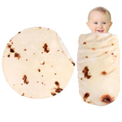 SeaRoomy Burritos Tortilla Wrap Blanket, Novelty Funny Tortilla Round Soft Blanket (Beige, 36 inches) | Amazon (US)