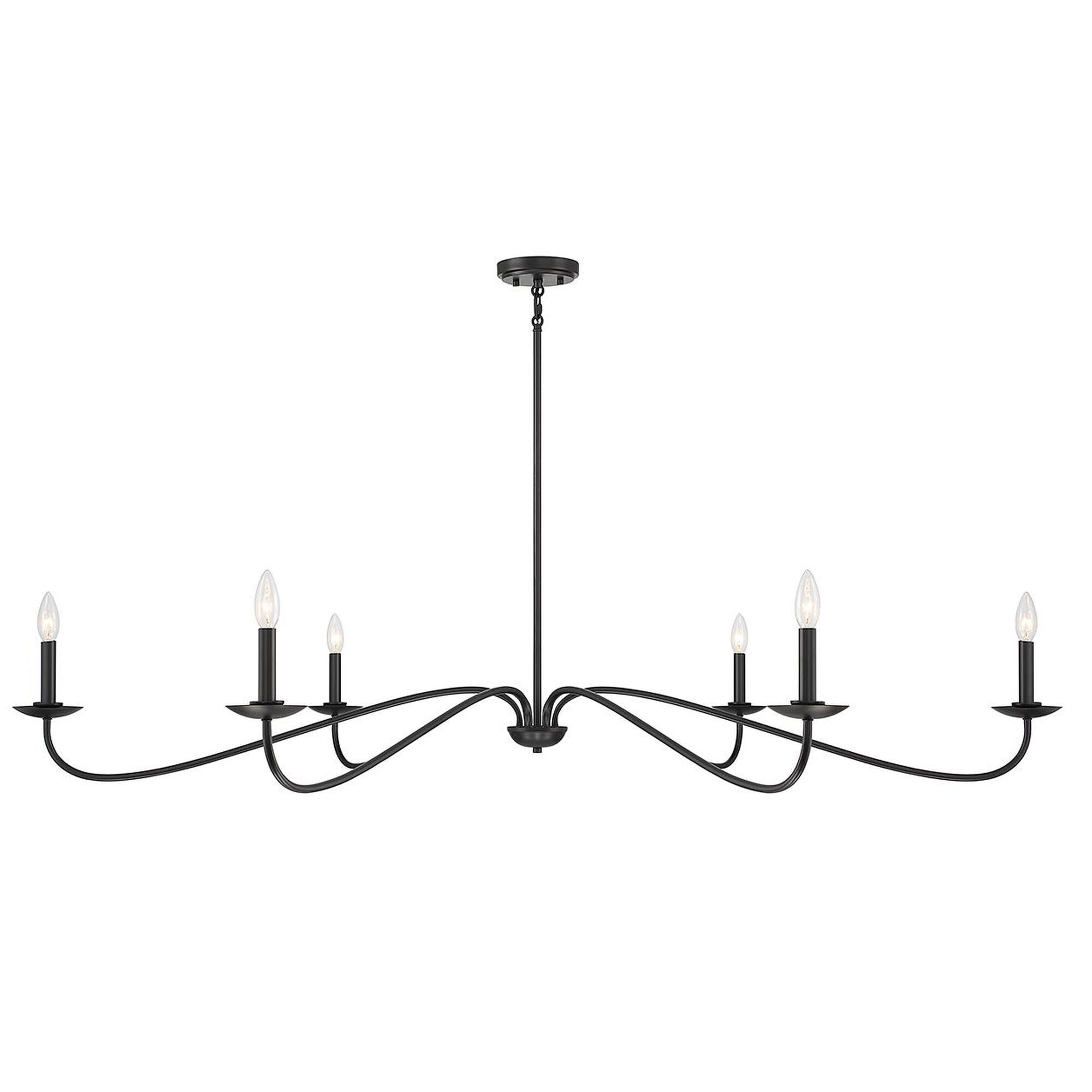 62 Inch 6 Light Chandelier by Meridian Lighting | 1800 Lighting
