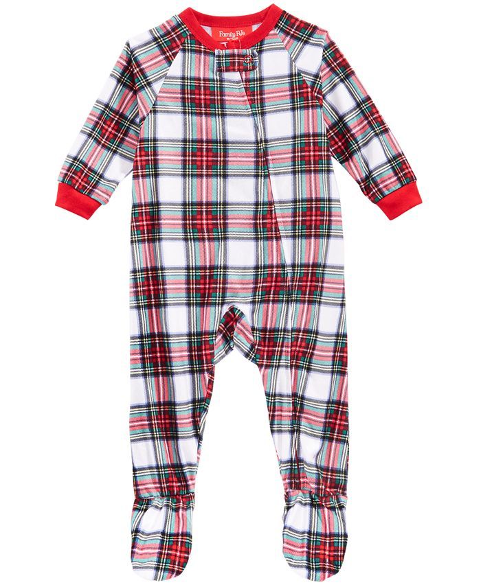 Family Pajamas Matching Baby Stewart Plaid Footed Created for Macy's & Reviews - All Pajamas, Rob... | Macys (US)