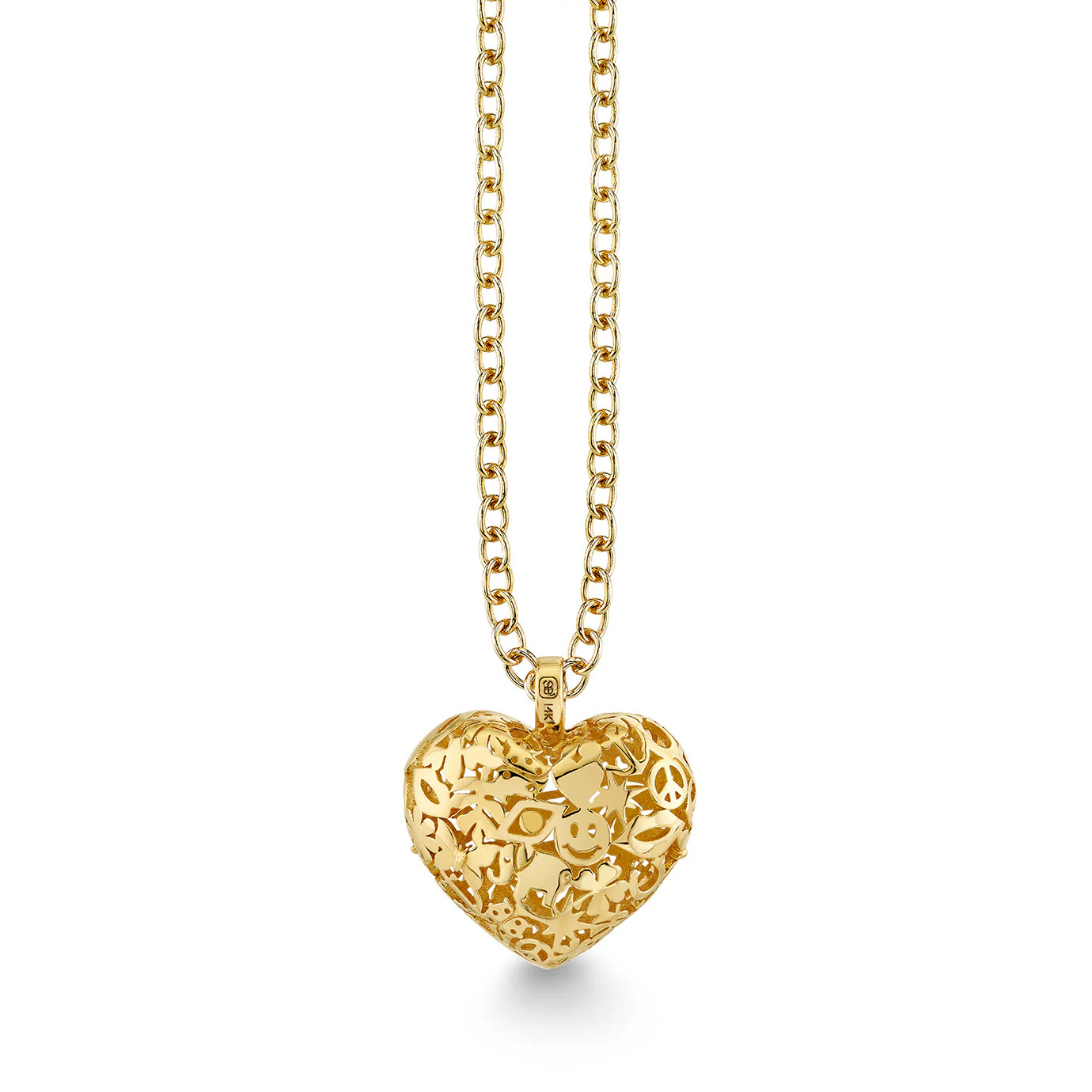 Gold & Diamond Puffy Icon Wallpaper Heart Charm | Sydney Evan
