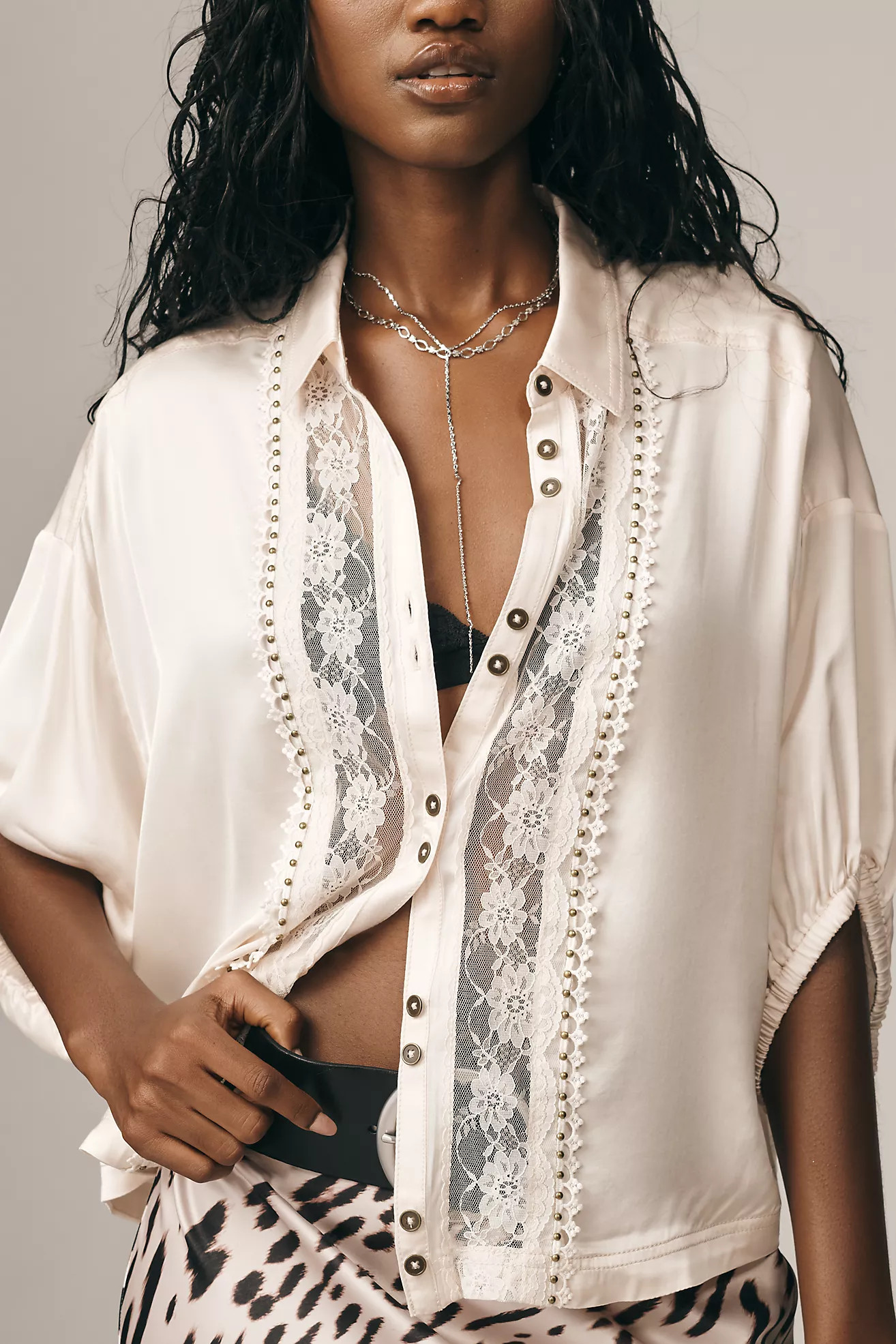 The Quincy Lace Blouse by Pilcro | Anthropologie (US)