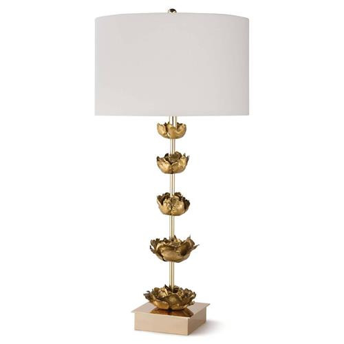 Regina Andrew Adeline Hollywood Regency Gold Steel Table Lamp | Kathy Kuo Home