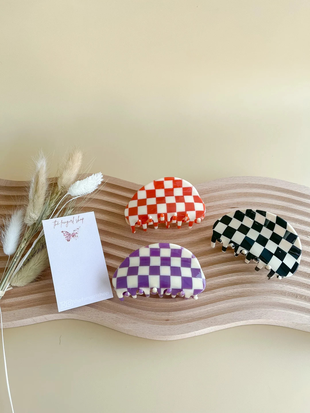 Checkered Acetate hair claw clip,  8.5 cm, Minimalist Vintage Claw Clip, Hair Accessories, Acryli... | Etsy (CAD)