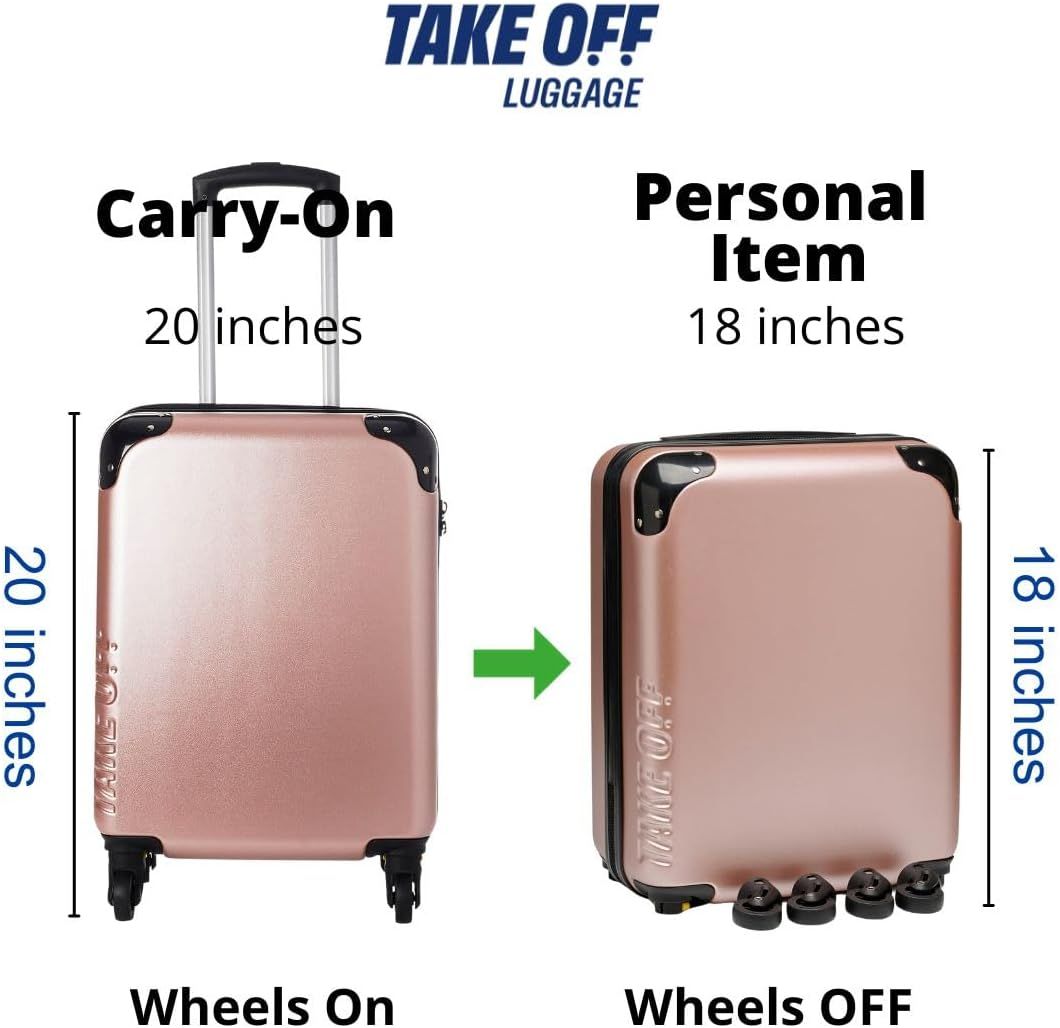 Take OFF Luggage 18 Inch Personal Item Removable Wheels Suitcase 2.0 Converts from Carry-On into ... | Amazon (US)