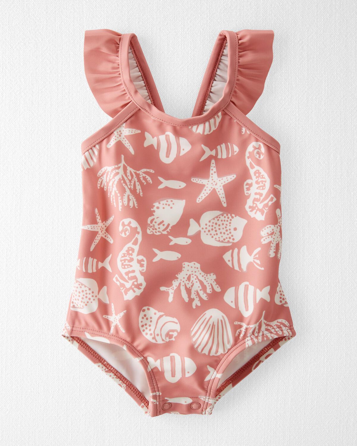 Coral Baby Seashell Print Recycled Swimsuit | carters.com | Carter's
