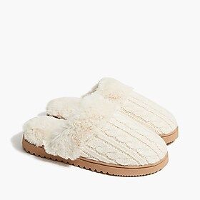 Cable-knit scuff slippers | J.Crew Factory