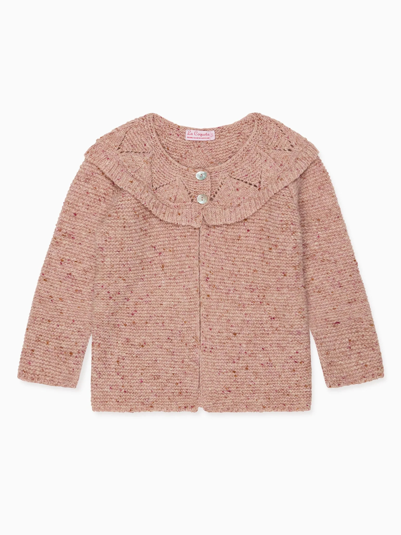 Dusty Pink Baena Merino Girl Cardigan | La Coqueta (US)