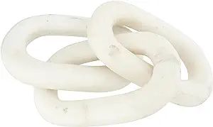Bloomingville 13"L Decorative Marble Chain Link Figurine, White | Amazon (US)