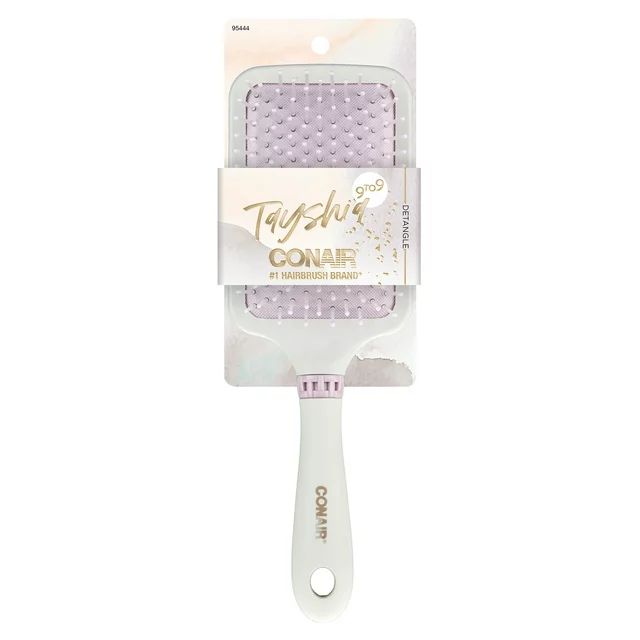 Tayshia by Conair Signature Flexible Cushion Paddle Hairbrush, Gray and Lilac | Walmart (US)