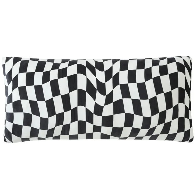 Urban Shop 20" x 48" Body Pillow, Abstract Black & White Check Geo | Walmart (US)