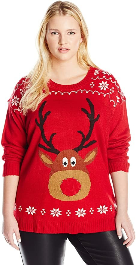 Blizzard Bay Women's Ugly Christmas Reindeer Sweater | Amazon (US)